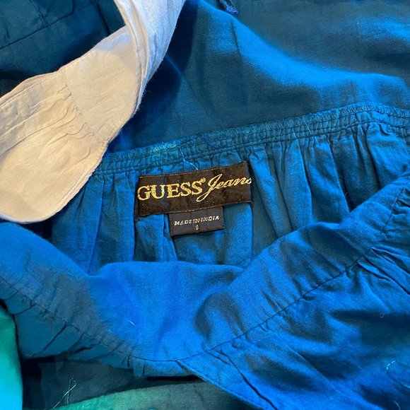 Guess Blue/White Ombre Sequin Sundress W/Tie Back Size 8 - Picture 7 of 8